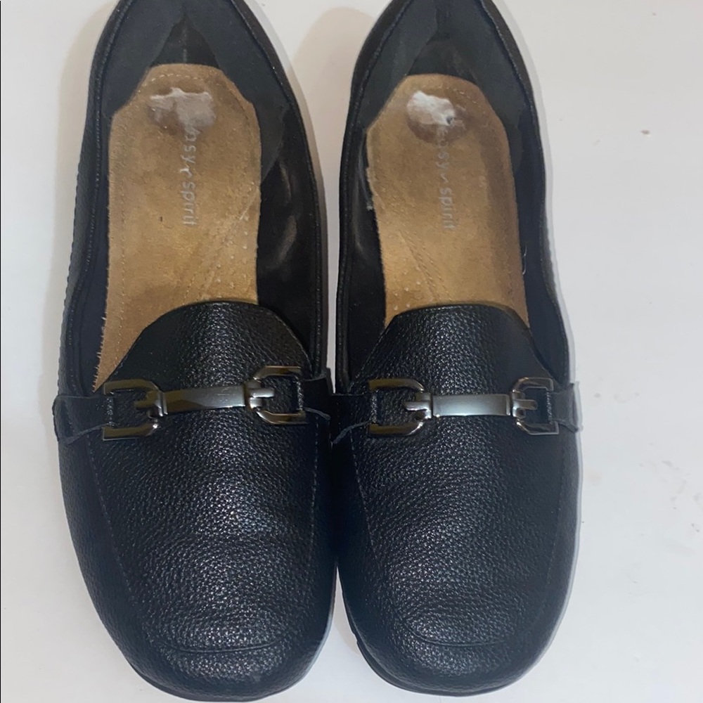 Easy Spirit Black Loafers with Decorative Strap